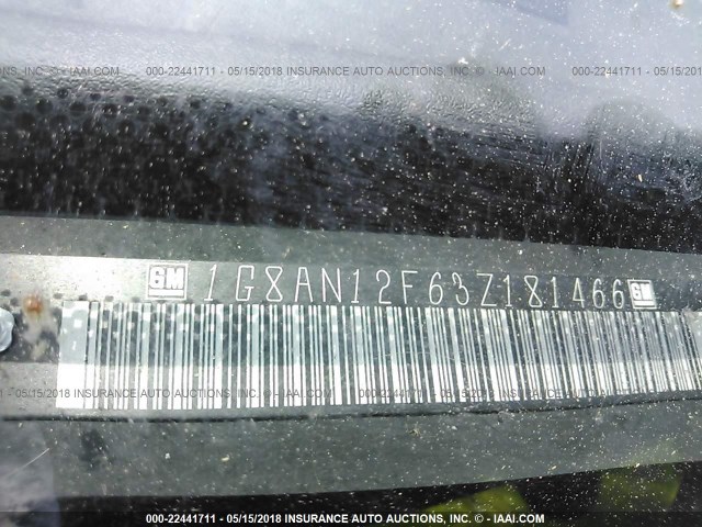 1G8AN12F63Z181466 - 2003 SATURN ION LEVEL 2 RED photo 9