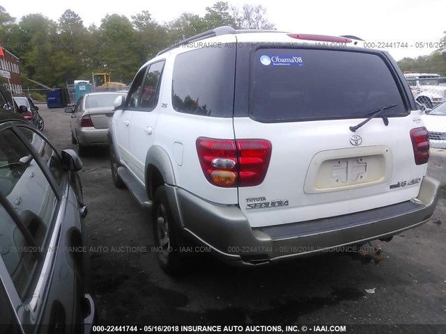 5TDBT44A11S037177 - 2001 TOYOTA SEQUOIA SR5 WHITE photo 3