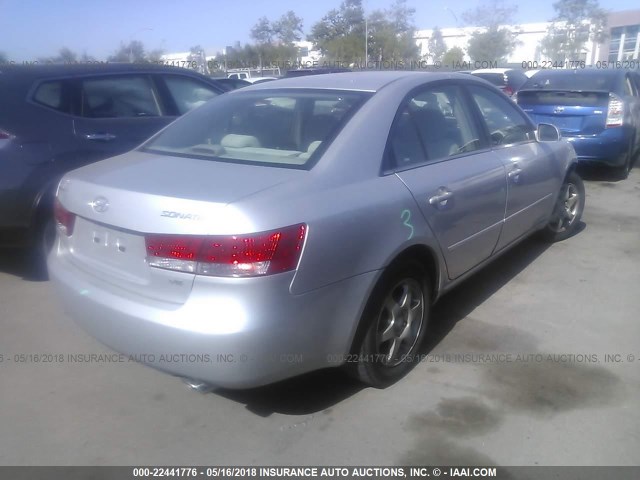 5NPEU46F46H096711 - 2006 HYUNDAI SONATA GLS/LX SILVER photo 4