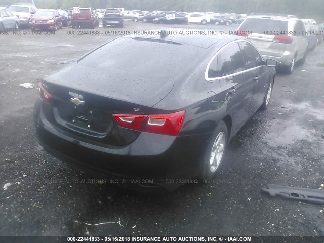 1G1ZB5ST4GF354321 - 2016 CHEVROLET MALIBU LS BLACK photo 4