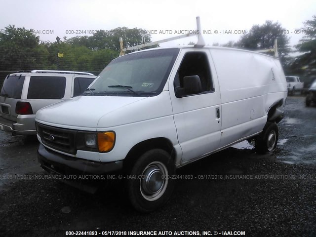 1FTNE24W85HA42846 - 2005 FORD ECONOLINE E250 VAN WHITE photo 2