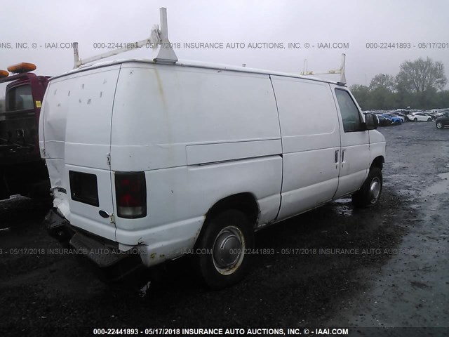 1FTNE24W85HA42846 - 2005 FORD ECONOLINE E250 VAN WHITE photo 4