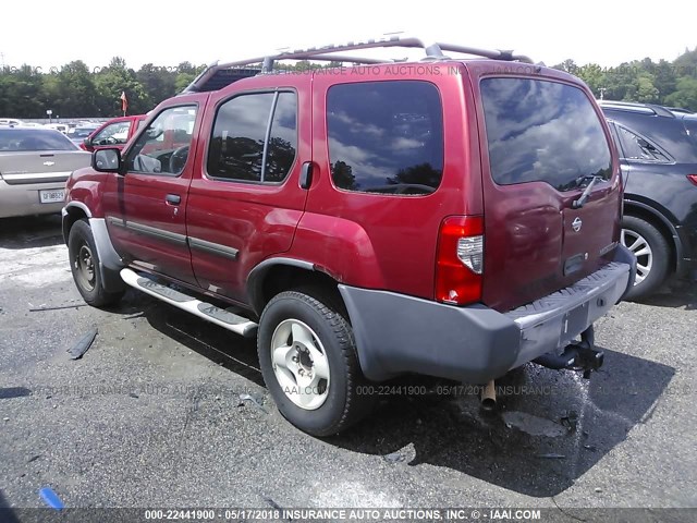 5N1ED28T51C570401 - 2001 NISSAN XTERRA XE/SE RED photo 3