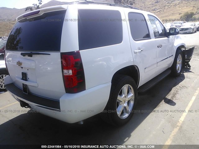 1GNSCCE08DR102746 - 2013 CHEVROLET TAHOE C1500 LTZ WHITE photo 4