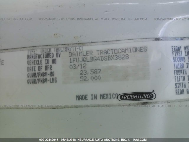 1FUJGLBG4DSBX3828 - 2013 FREIGHTLINER CASCADIA 125  Unknown photo 10