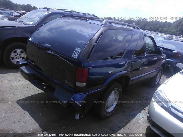 1GKCS18W11K138064 - 2001 GMC JIMMY BLUE photo 4