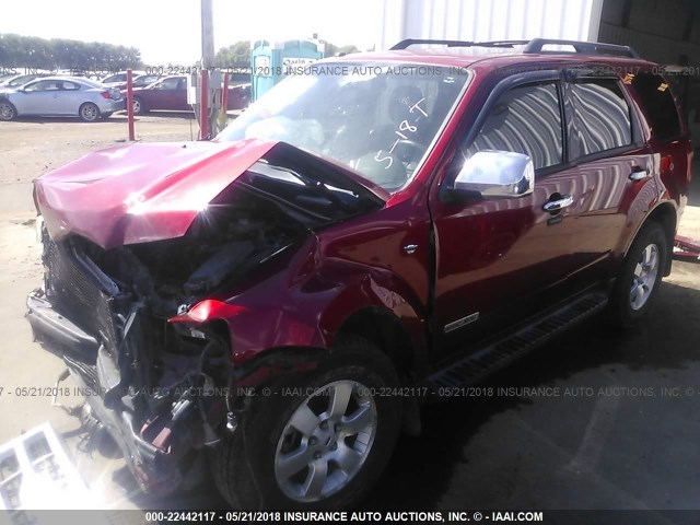 1FMCU04158KA89905 - 2008 FORD ESCAPE LIMITED RED photo 2