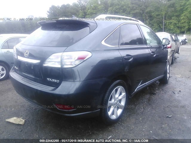 2T2ZK1BA9AC003396 - 2010 LEXUS RX 350 BLUE photo 4