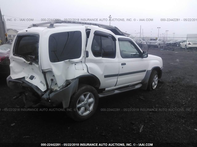 5N1ED28Y4YC561291 - 2000 NISSAN XTERRA XE/SE WHITE photo 4