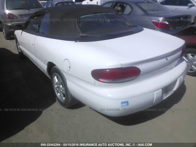 3C3EL55H2YT275395 - 2000 CHRYSLER SEBRING JXI WHITE photo 3