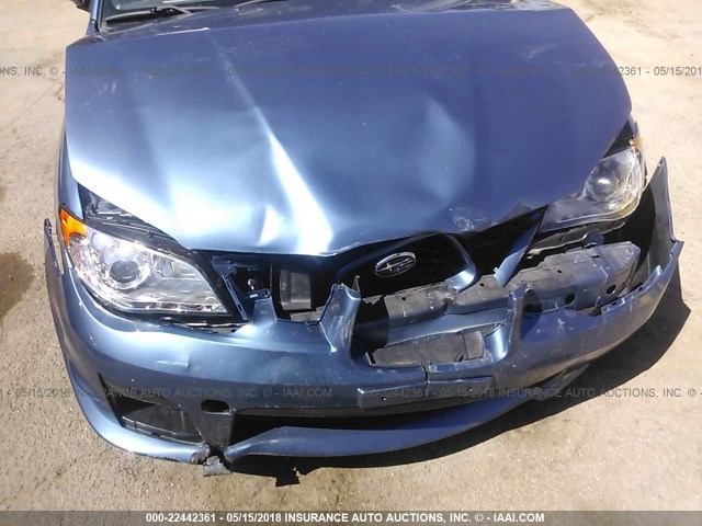 JF1GG61697H817937 - 2007 SUBARU IMPREZA 2.5I BLUE photo 6