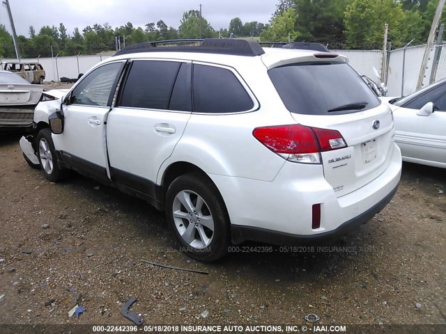 4S4BRCCCXE3225369 - 2014 SUBARU OUTBACK 2.5I PREMIUM WHITE photo 3