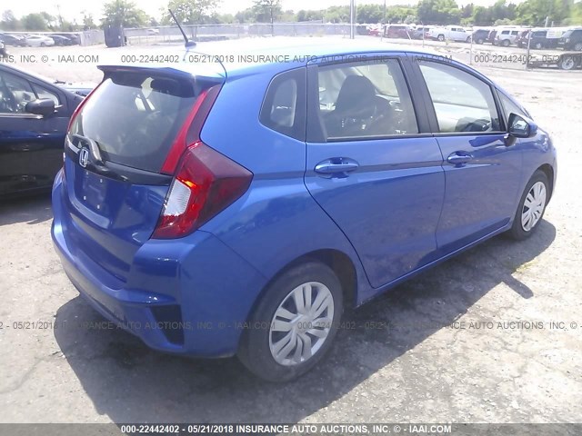 JHMGK5H51HS018270 - 2017 HONDA FIT LX BLUE photo 4