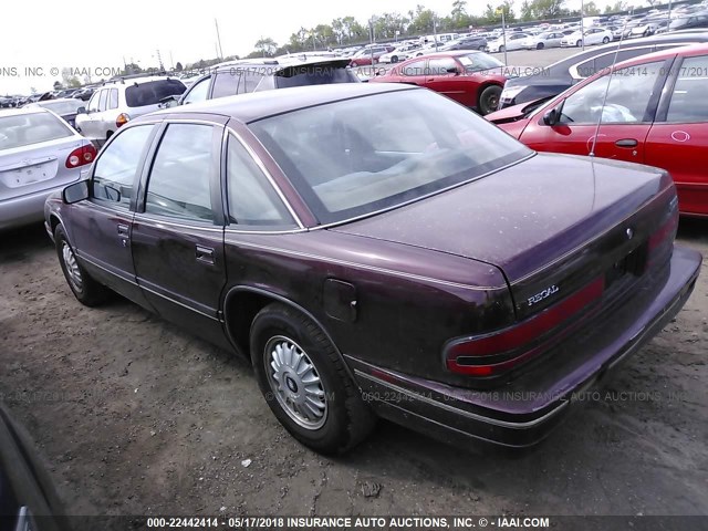 2G4WB55L8R1434054 - 1994 BUICK REGAL CUSTOM MAROON photo 3