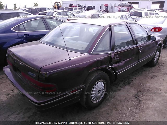 2G4WB55L8R1434054 - 1994 BUICK REGAL CUSTOM MAROON photo 4