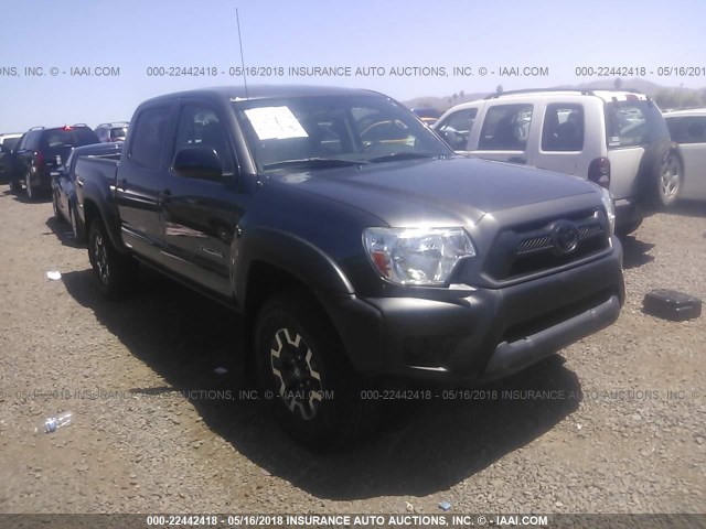 5TFJU4GNXFX076570 - 2015 TOYOTA TACOMA DOUBLE CAB PRERUNNER GRAY photo 1