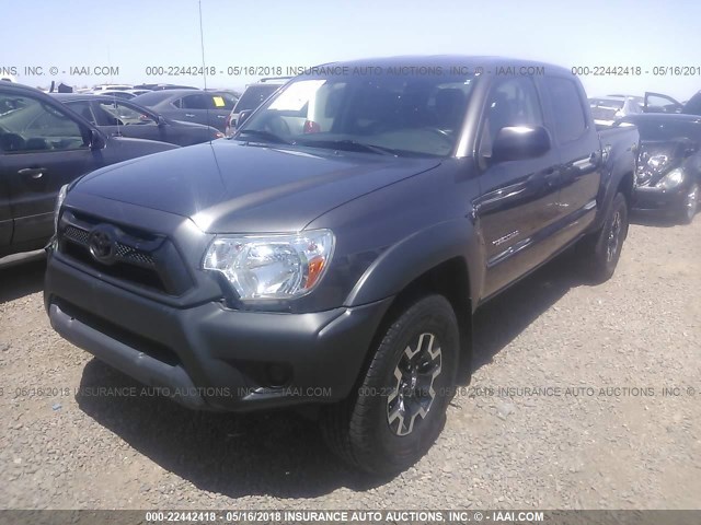 5TFJU4GNXFX076570 - 2015 TOYOTA TACOMA DOUBLE CAB PRERUNNER GRAY photo 2
