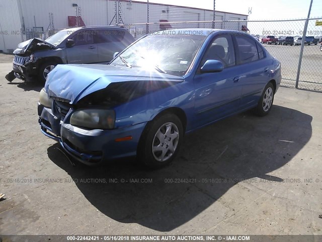 KMHDN46D84U856807 - 2004 HYUNDAI ELANTRA GLS/GT BLUE photo 2