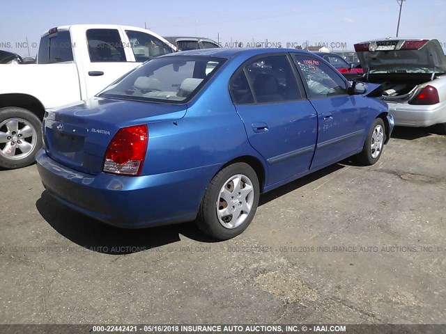 KMHDN46D84U856807 - 2004 HYUNDAI ELANTRA GLS/GT BLUE photo 4