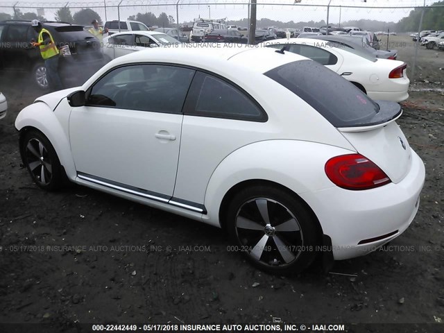 3VW4A7AT7CM641581 - 2012 VOLKSWAGEN BEETLE TURBO WHITE photo 3