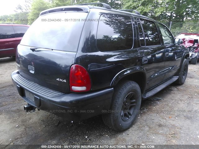 1B4HS28N51F631816 - 2001 DODGE DURANGO BLACK photo 4