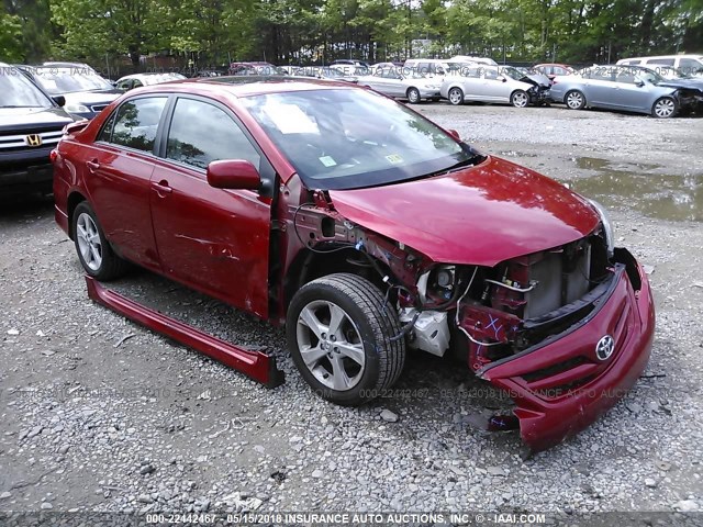 2T1BU4EE9CC874124 - 2012 TOYOTA COROLLA S/LE RED photo 1