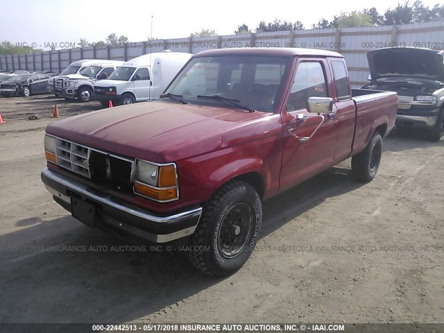 1FTCR15T3LPA15972 - 1990 FORD RANGER SUPER CAB RED photo 2