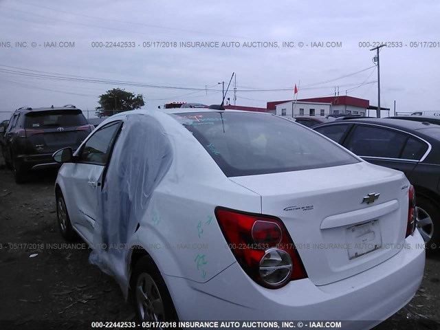 1G1JA5SH8F4152894 - 2015 CHEVROLET SONIC LS 白色 照片 3