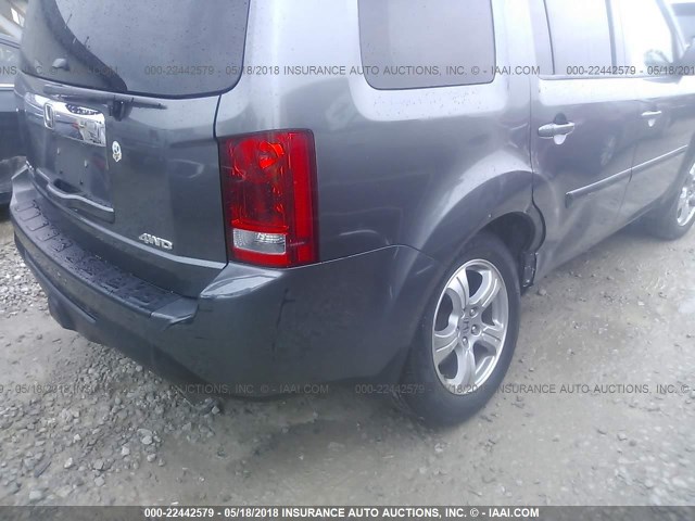 5FNYF4H46DB004206 - 2013 HONDA PILOT EX GRAY photo 6