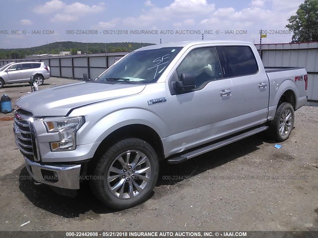 1FTEW1EF4FKE73789 - 2015 FORD F150 SUPERCREW SILVER photo 2