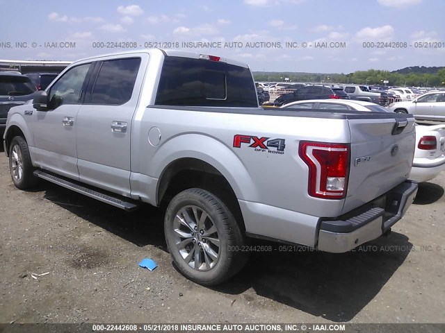 1FTEW1EF4FKE73789 - 2015 FORD F150 SUPERCREW SILVER photo 3