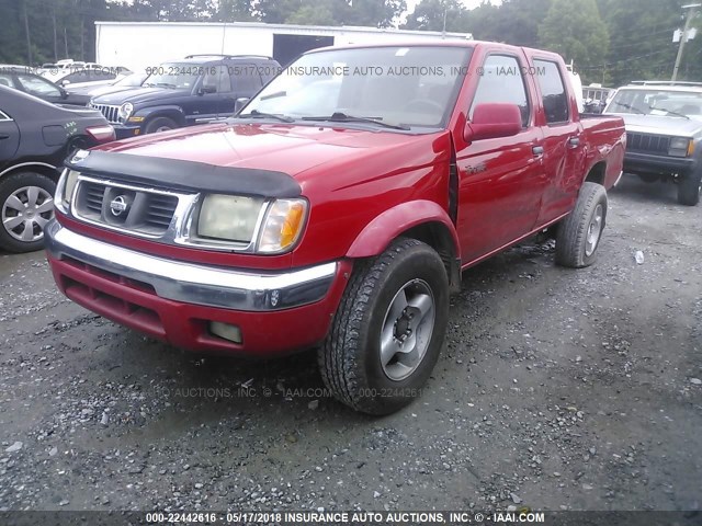 1N6ED27T8YC305047 - 2000 NISSAN FRONTIER CREW CAB XE/CREW CAB SE RED photo 2