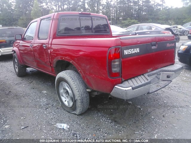 1N6ED27T8YC305047 - 2000 NISSAN FRONTIER CREW CAB XE/CREW CAB SE RED photo 3