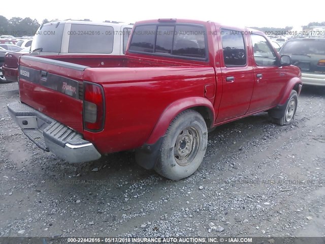 1N6ED27T8YC305047 - 2000 NISSAN FRONTIER CREW CAB XE/CREW CAB SE RED photo 4