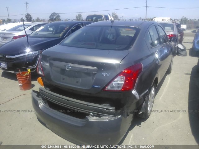 3N1CN7AP8CL817990 - 2012 NISSAN VERSA S/SV/SL GRAY photo 4