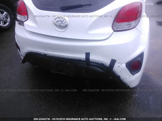 KMHTC6AE7EU184401 - 2014 HYUNDAI VELOSTER TURBO WHITE photo 6