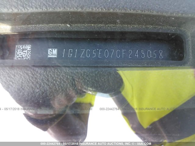 1G1ZC5E07CF243058 - 2012 CHEVROLET MALIBU 1LT 棕色 照片 9