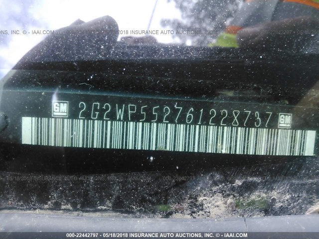 2G2WP552761228737 - 2006 PONTIAC GRAND PRIX GREEN photo 9