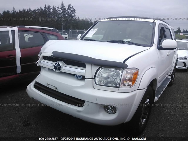 5TDBT48A25S249392 - 2005 TOYOTA SEQUOIA LIMITED WHITE photo 2