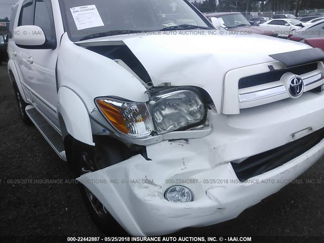 5TDBT48A25S249392 - 2005 TOYOTA SEQUOIA LIMITED WHITE photo 6