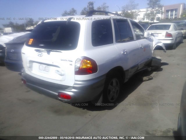 KM8SC13D62U168348 - 2002 HYUNDAI SANTA FE GLS/LX WHITE photo 4