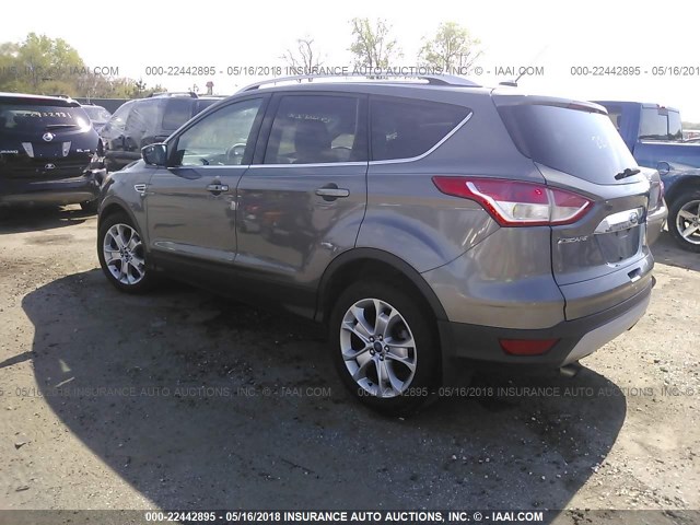 1FMCU0JX3EUA28075 - 2014 FORD ESCAPE TITANIUM GRAY photo 3