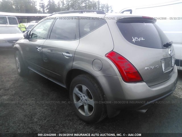 JN8AZ08W84W320841 - 2004 NISSAN MURANO SL/SE GOLD photo 3