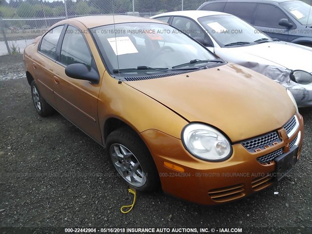 1B3ES56C05D205253 - 2005 DODGE NEON SXT ORANGE photo 1