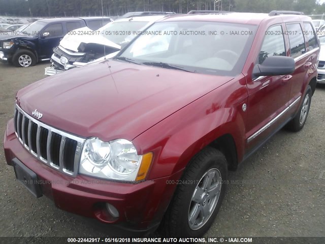 1J8HR58276C302090 - 2006 JEEP GRAND CHEROKEE LIMITED RED photo 2