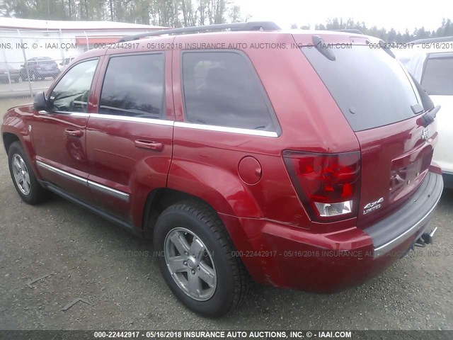 1J8HR58276C302090 - 2006 JEEP GRAND CHEROKEE LIMITED RED photo 3