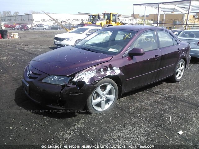 1YVHP80D565M27423 - 2006 MAZDA 6 S PURPLE photo 2