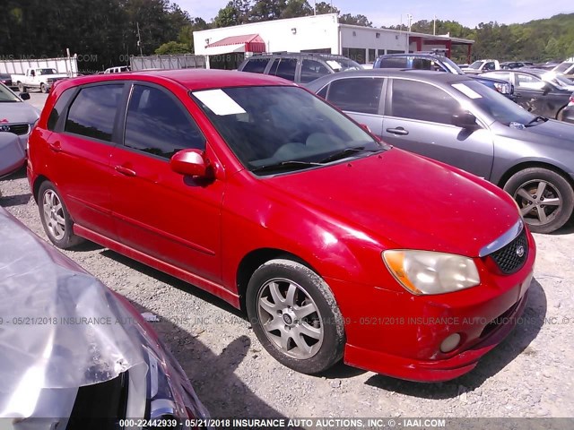 KNAFE161455134986 - 2005 KIA SPECTRA5 RED photo 1