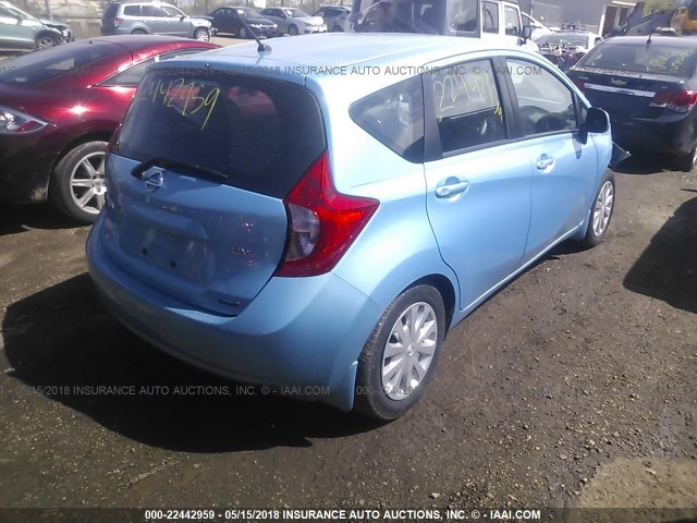 3N1CE2CP3EL429018 - 2014 NISSAN VERSA NOTE S/S PLUS/SV/SL TEAL photo 4