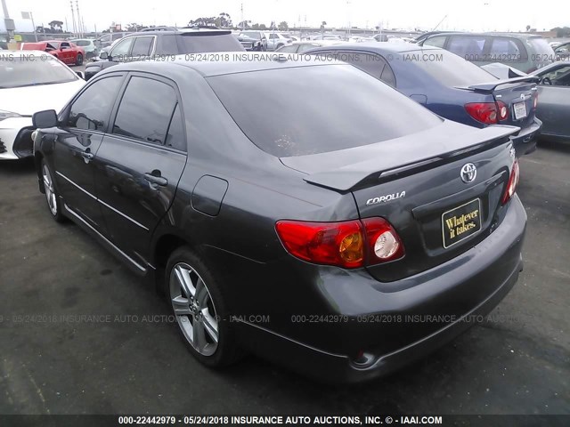 1NXBE40EX9Z068546 - 2009 TOYOTA COROLLA XRS GRAY photo 3